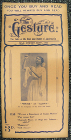 Newsletter, The Gesture - The Voice of the Deaf and Dumb of Australasia July-August-September 1911
