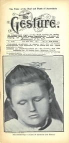 Newsletter, The Gesture - The Voice of the Deaf and Dumb of Australasia October November December 1911