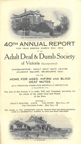 Annual Report, 40th Report of the Adult Deaf and Dumb Society of Victoria 1924
