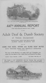 Annual Report, 44th Report of the Adult Deaf and Dumb Society of Victoria 1928