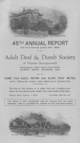 Annual Report, 45th Report of the Adult Deaf and Dumb Society of Victoria 1929