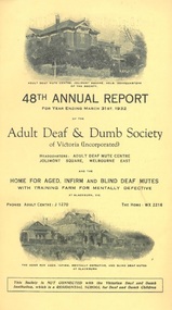 Annual Report, 48th Report of the Adult Deaf and Dumb Society of Victoria 1932