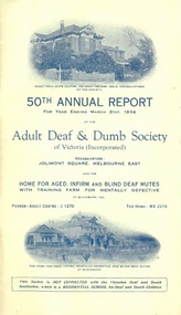 Annual Report, 50th Report of the Adult Deaf and Dumb Society of Victoria 1934