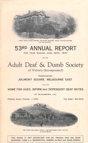 Annual Report, 53rd Report of the Adult Deaf and Dumb Society of Victoria 1937