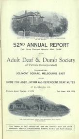 Annual Report, 52nd Report of the Adult Deaf and Dumb Society of Victoria 1936