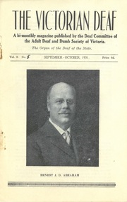 Newsletter, The Victorian Deaf - September-October 1931