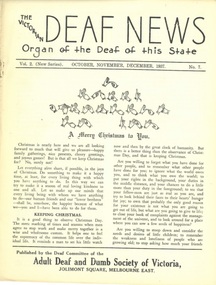 Newsletter, The Victorian Deaf News October-November-December 1937