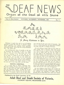 Newsletter, The Victorian Deaf News October-November-December 1937