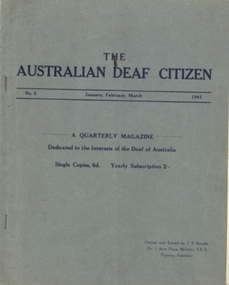 Newsletter, The Australian Deaf Citizen No. 5 Jan-Feb-Mar 1941
