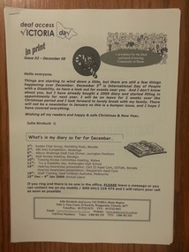 Newsletter, In Print - Issue 52 December 08