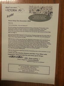 Newsletter, In Print - Issue 61 December 2008