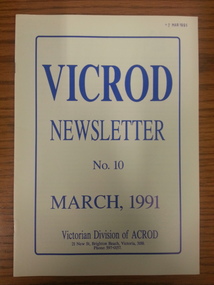 Newsletter, Vicrod Newsletter - No.10 March 1991