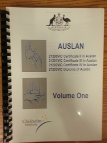 Book, Auslan Volume One: Certificate II in Auslan, Certificate III in Auslan, Certificate IV in Auslan, Diploma of Auslan