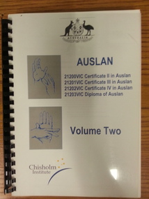Book, Auslan Volume Two: Certificate II in Auslan, Certificate III in Auslan, Certificate IV in Auslan, Diploma of Auslan