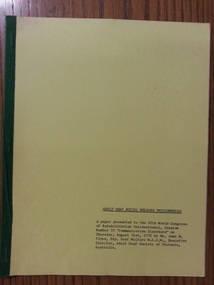 Book, Adult Deaf Social Welfare Philosophies