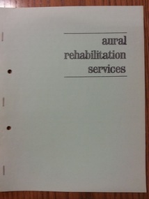 Book, Aural Rehabilitation Services