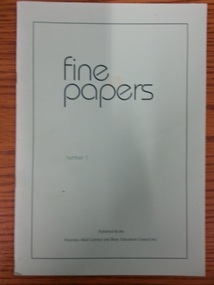 Booklet, Fine Papers - Number 1