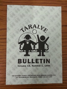 Bulletin, Taralye Bulletin - Volume 12, Number 1, 1994