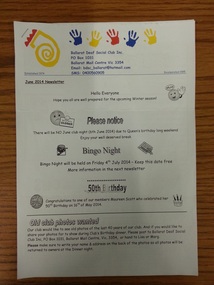 Newsletter, Ballarat Deaf Social Club Inc. - June 2014 Newsletter