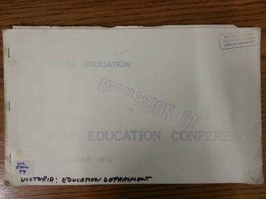 Report, Special Education Discussion on Deaf Education Conference September 1979