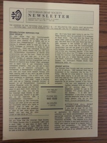 Newsletter, Victorian Deaf Society Newsletter Volume 2 Number 1 February 1990