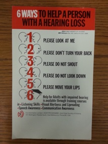 Poster, 6 Ways To Help A Person With A Hearing Loss