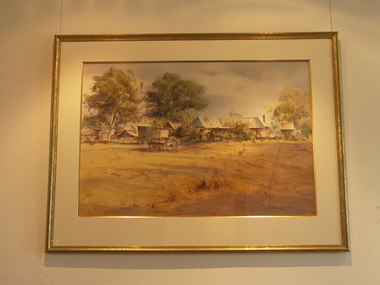 Watercolour painting depicting Ziebell's Farmhouse. 