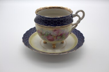 Domestic object - Moustache Cup and Saucer, C. 1890 - 1910