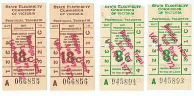 Tram Tickets, circa 1970