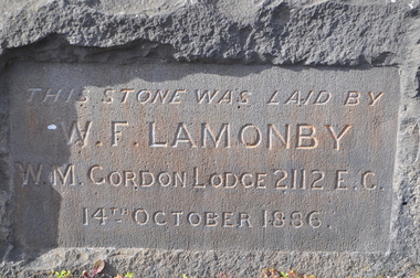 Foundation Stone, Foundation Stone - Gordon Lodge, 1886