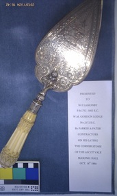 Gordon Lodge trowel - 1886 - used to lay the foundation stone