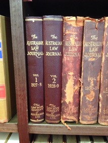 Journal series, The Law Book Co. of Australasia Pty Ltd, The Australian Law Journal [Australian Law Reports], 1928