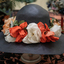 Navy Straw & Silk Sun Hat