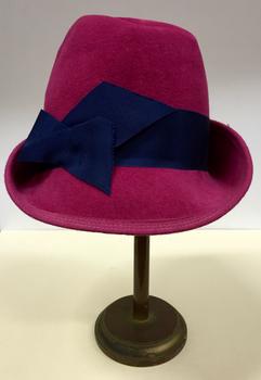 Pink Felt & Ribbon 'Fedora' Hat