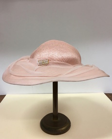 Pink Straw Cartwheel Hat