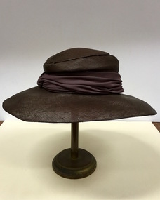 Brown Straw Cartwheel Hat