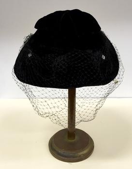 Black Velvet & Net 'Mushroom' Hat