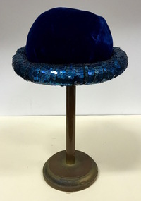 Blue Velvet Sequinned Bowler Hat
