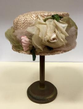 Cream Straw & Silk Hat