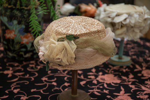 Cream Straw & Silk Hat