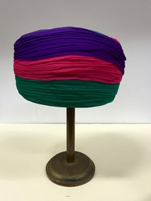 Multicoloured Silk Crepe Turban