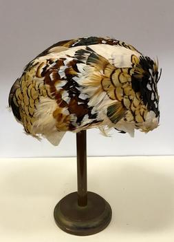 Multicoloured Feather Cloche Hat