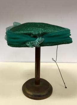 Green Beaded 'Pillbox' Hat