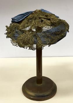 Blue Silk and Mesh Ribbon Hat