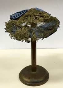 Blue Silk and Mesh Ribbon Hat