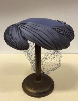Blue Silk & Net Hat