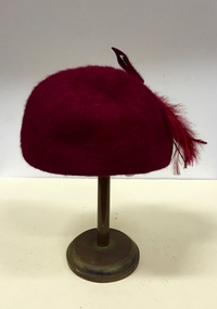 Red Velvet, Feather & Net Hat