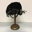 Black Corduroy, Silk & Feather Hat
