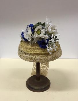 Conical Straw & Silk Hat
