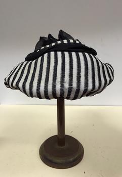 Striped Silk & Chiffon 'Cocktail' Hat